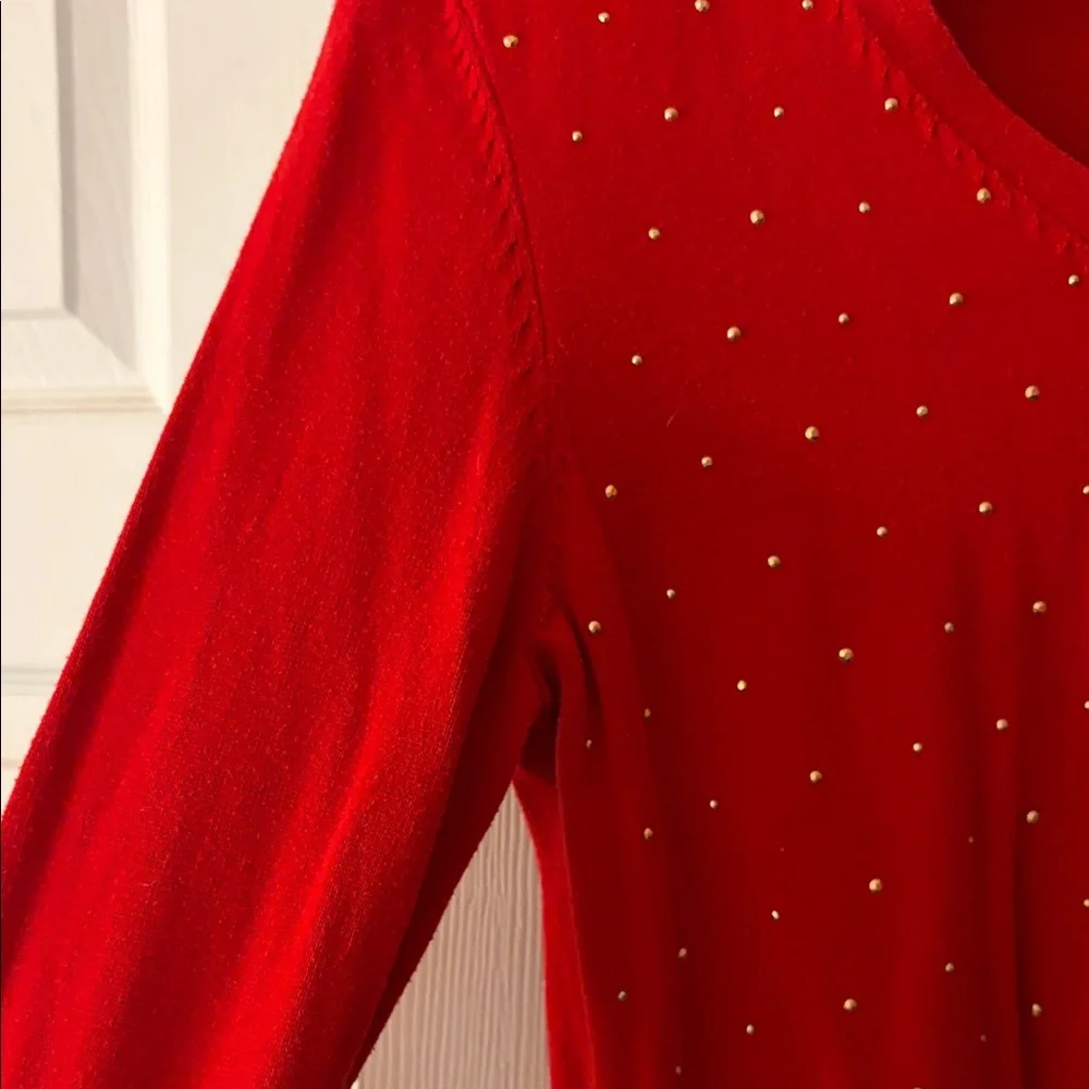 Tommy Hilfiger Red Sparkly Sweater - Picture 6 of 7